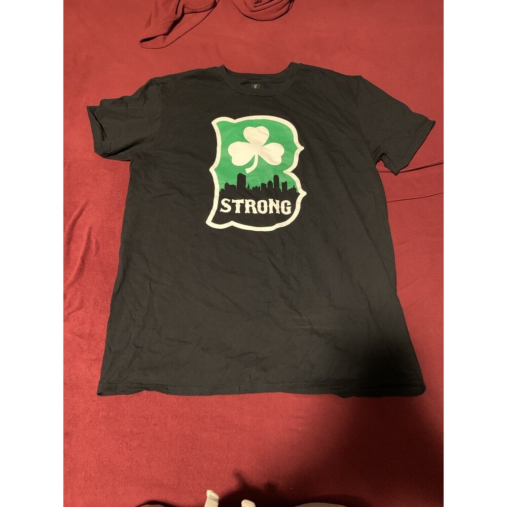 Anvil Boston Strong Marathon Red Sox Celtics Shirt Black Size Large